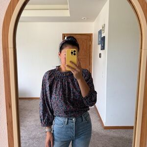 J.Crew Factory Floral Blouse w/ Matching Knot Headband Size Small